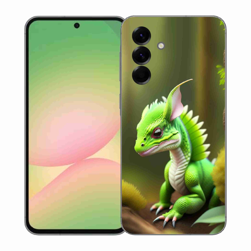 Gelový kryt mmCase na Samsung Galaxy A57 5G - zelený dráček