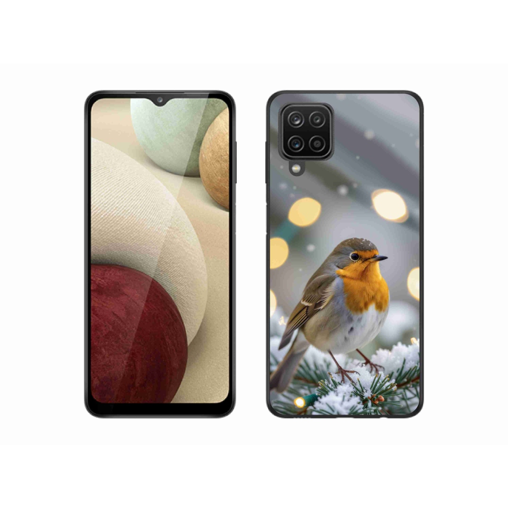 Gelový kryt mmCase na Samsung Galaxy M12 - červenka v zimě