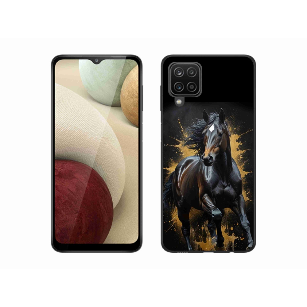 Gelový kryt mmCase na Samsung Galaxy M12 - elegantní černý hřebec