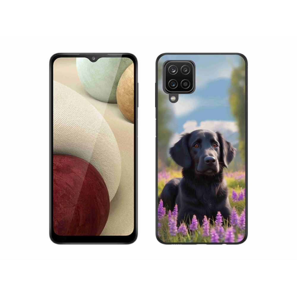 Gelový kryt mmCase na Samsung Galaxy M12 - elegantní černý retrívr