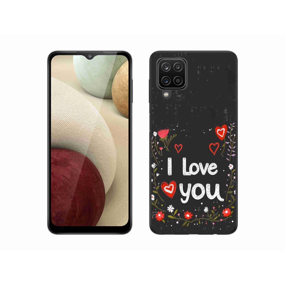 Gelový kryt mmCase na Samsung Galaxy M12 - I love you černé pozadí