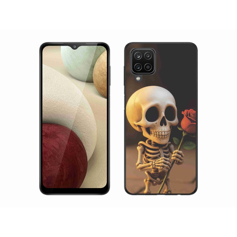 Gelový kryt mmCase na Samsung Galaxy M12 - kostlivec s růží