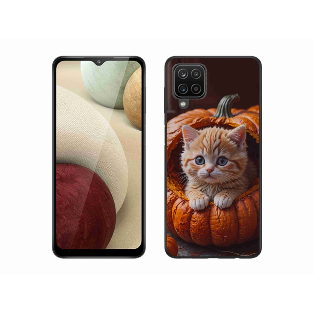 Gelový kryt mmCase na Samsung Galaxy M12 - kotě a dýně 2