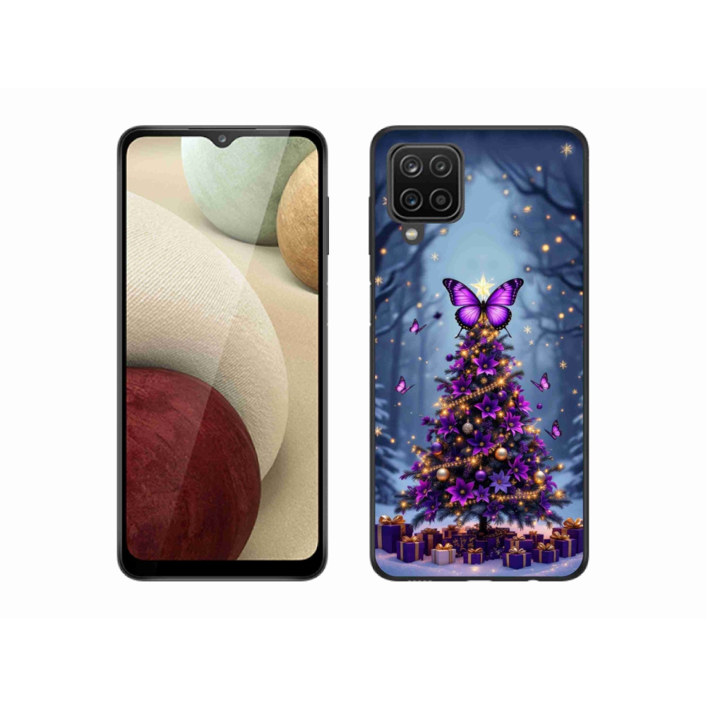 Gelový kryt mmCase na Samsung Galaxy M12 - motýlí vánoční stromek