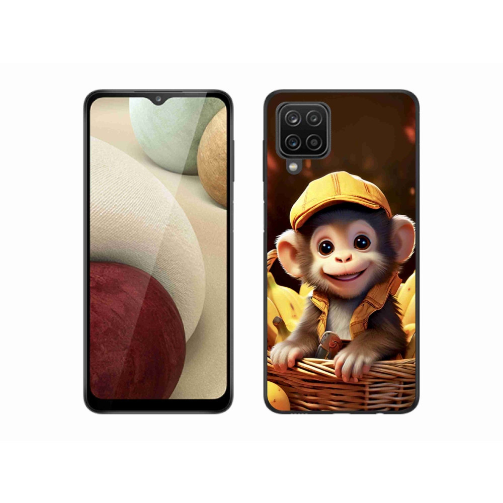 Gelový kryt mmCase na Samsung Galaxy M12 - opice v košíku