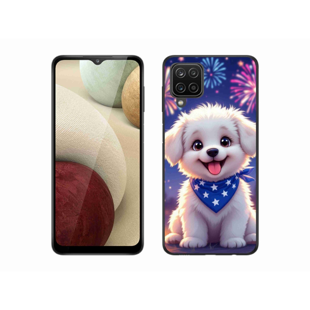 Gelový kryt mmCase na Samsung Galaxy M12 - slavnostní štěně