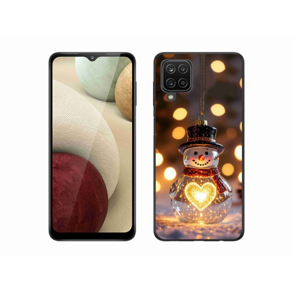 Gelový kryt mmCase na Samsung Galaxy M12 - svítící vánoční sněhulák