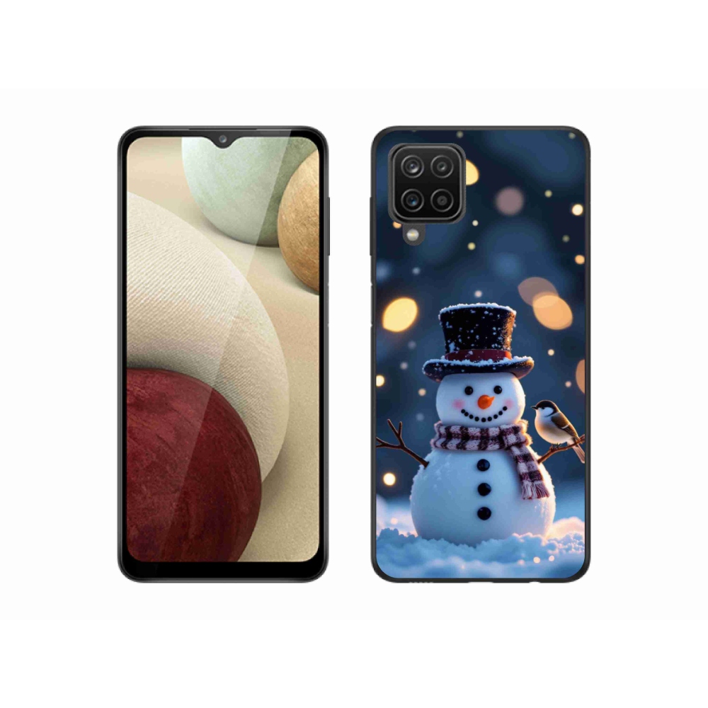Gelový kryt mmCase na Samsung Galaxy M12 - vánoční sněhulák
