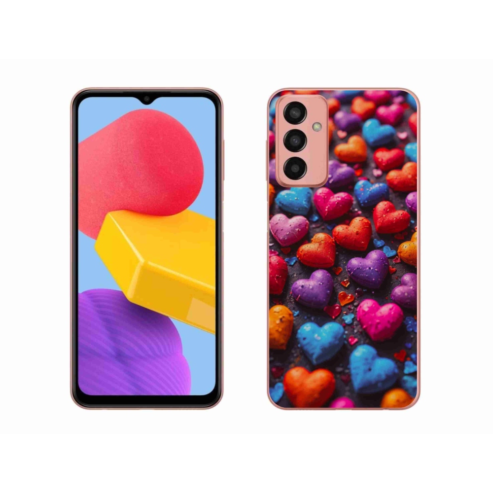 Gelový kryt mmCase na Samsung Galaxy M13 - barevná srdce