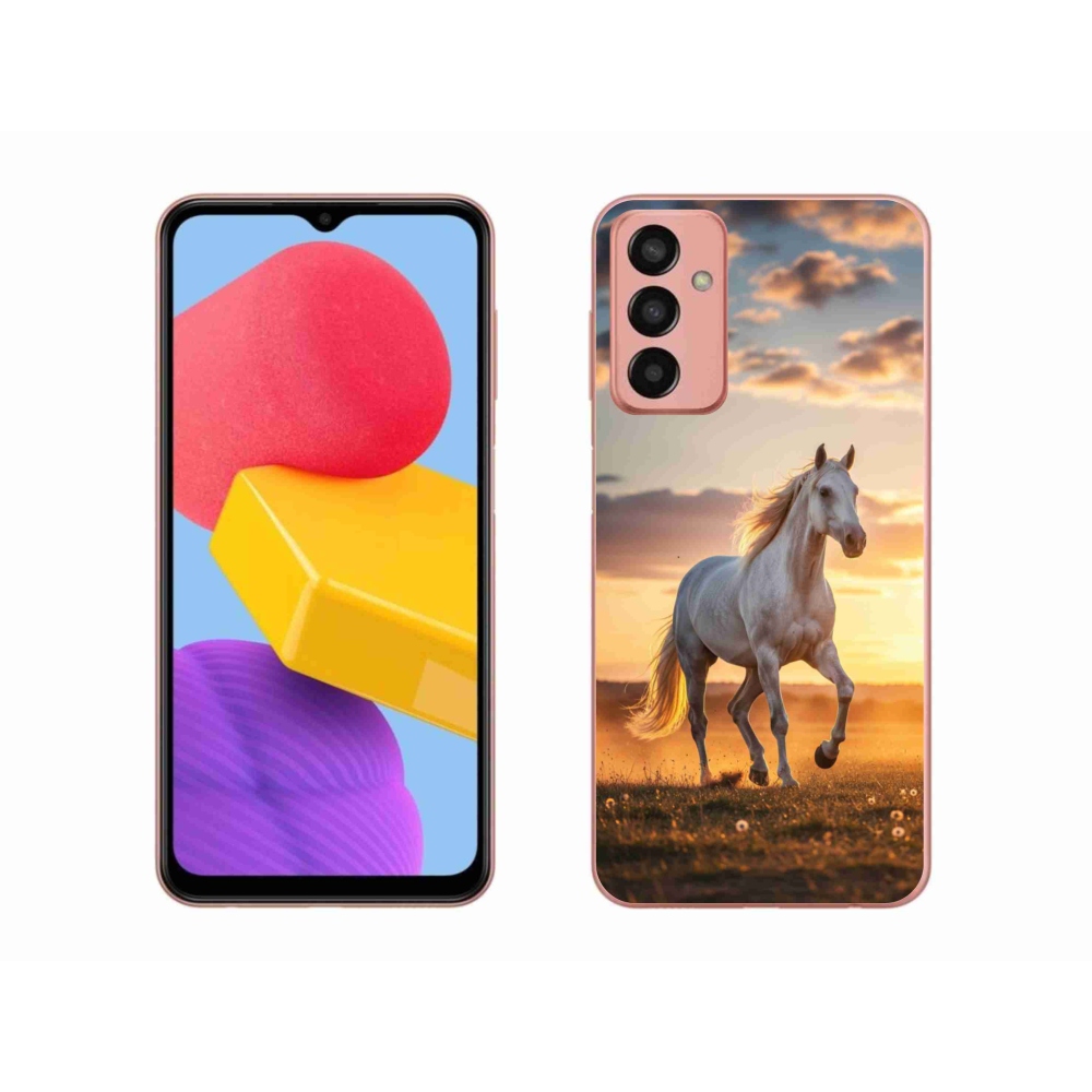 Gelový kryt mmCase na Samsung Galaxy M13 - běžící bílý kůň 2