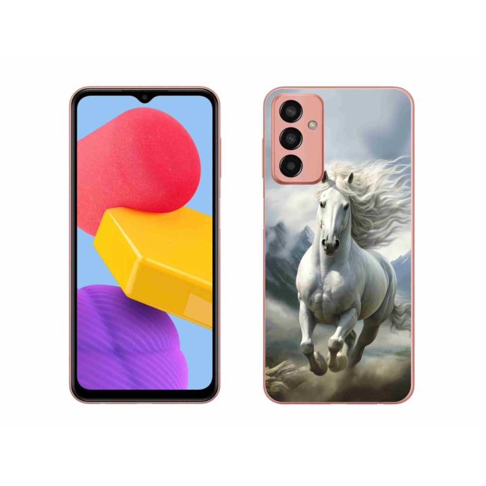 Gelový kryt mmCase na Samsung Galaxy M13 - běžící bílý kůň 3