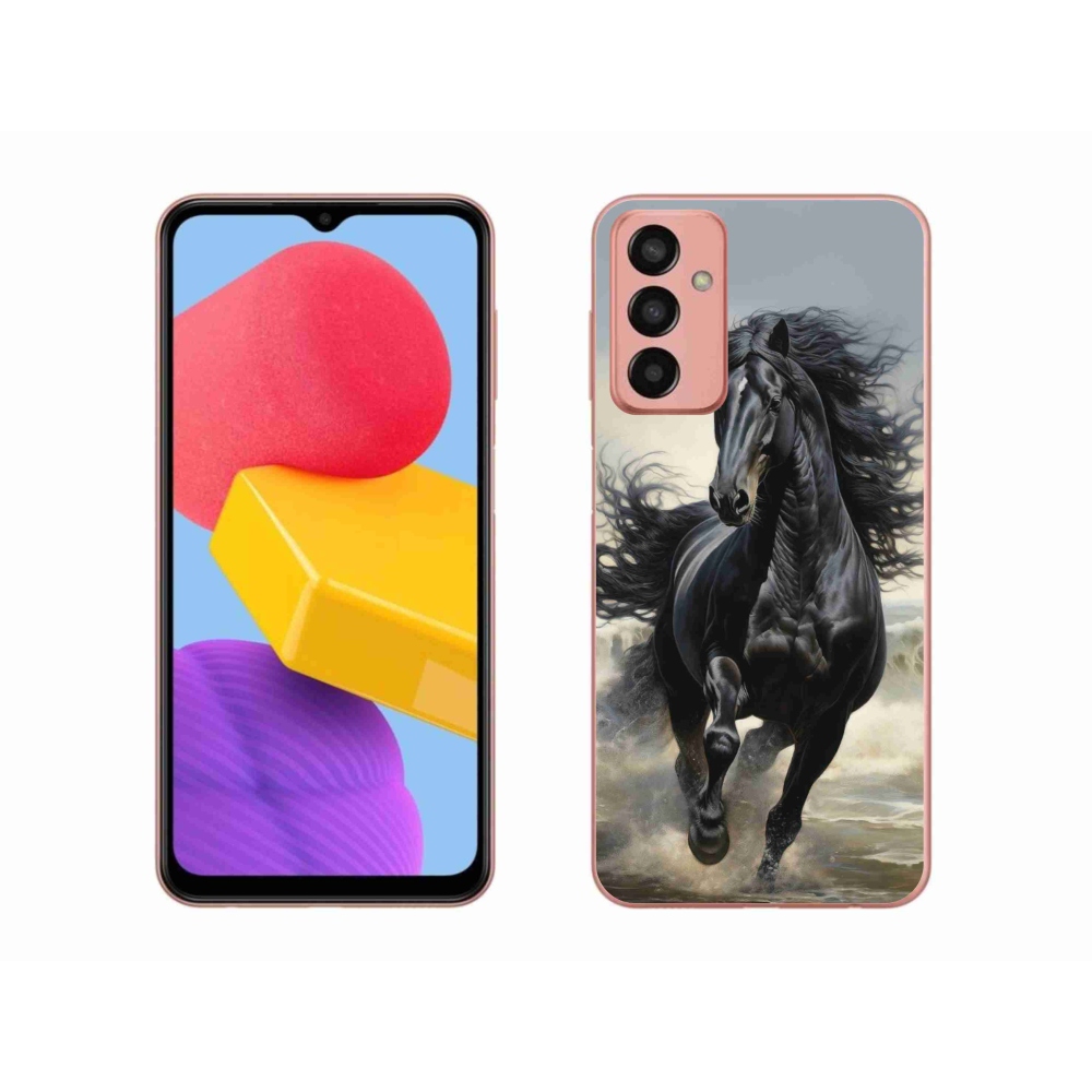 Gelový kryt mmCase na Samsung Galaxy M13 - běžící černý kůň