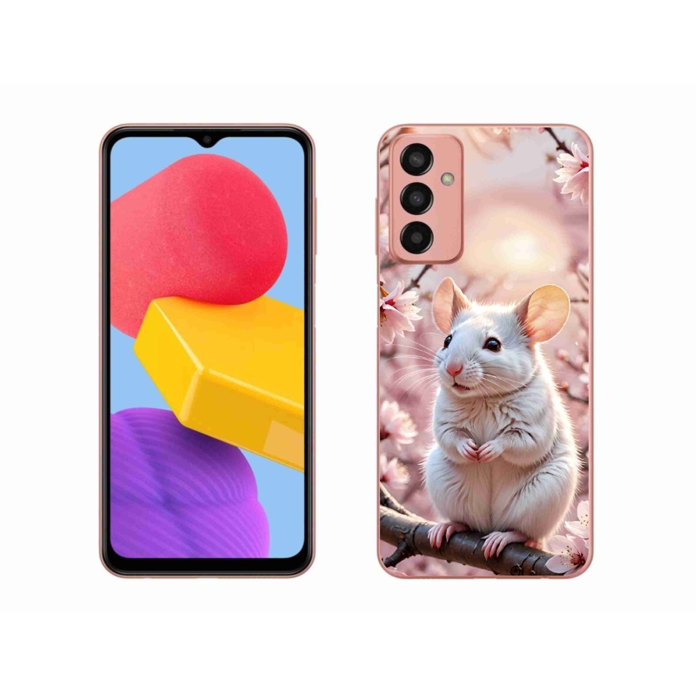 Gelový kryt mmCase na Samsung Galaxy M13 - bílá myš na větvi