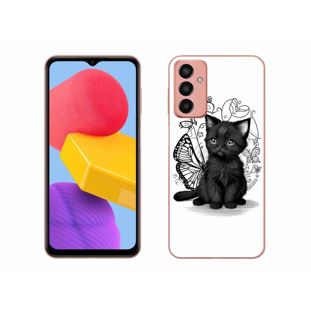 Gelový kryt mmCase na Samsung Galaxy M13 - černé kotě