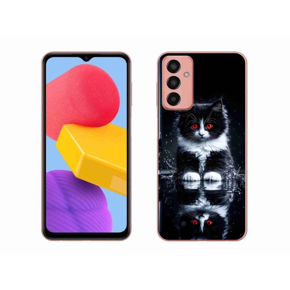 Gelový kryt mmCase na Samsung Galaxy M13 - černobílé kotě