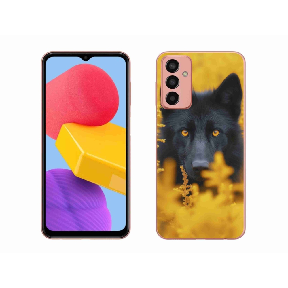 Gelový kryt mmCase na Samsung Galaxy M13 - černý vlk 2