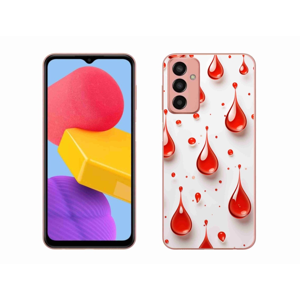 Gelový kryt mmCase na Samsung Galaxy M13 - červené kapky