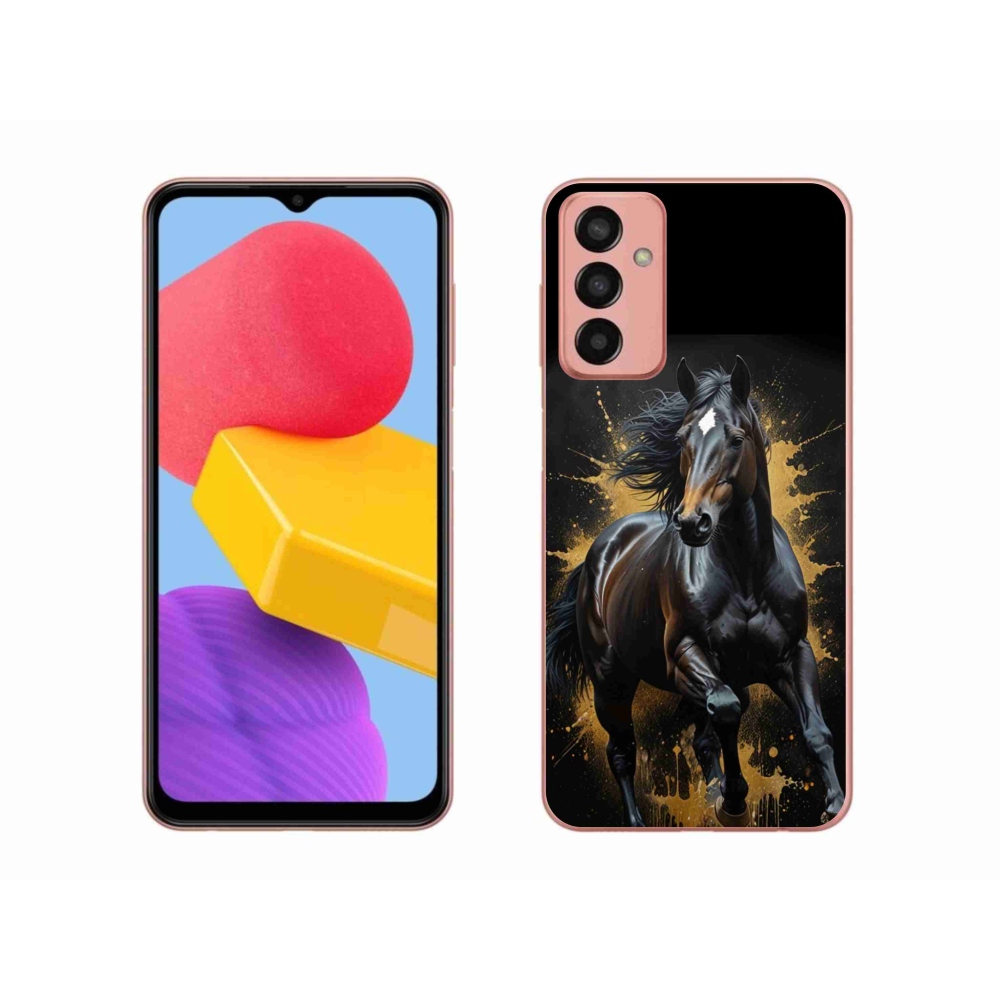 Gelový kryt mmCase na Samsung Galaxy M13 - elegantní černý hřebec