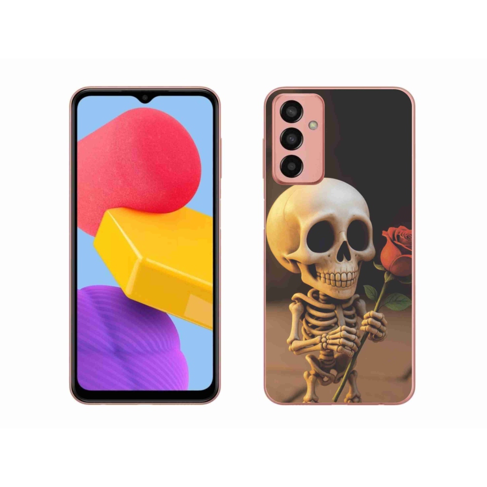 Gelový kryt mmCase na Samsung Galaxy M13 - kostlivec s růží