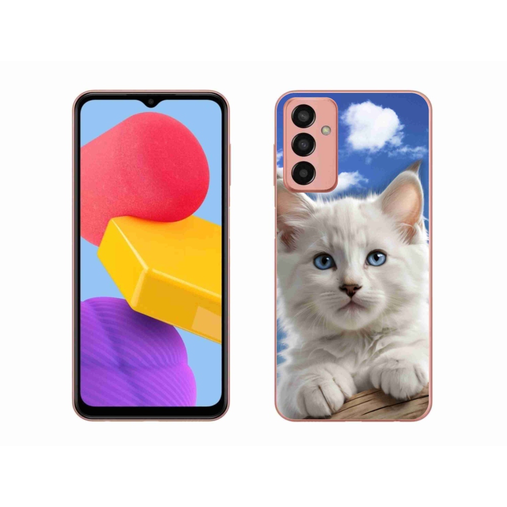 Gelový kryt mmCase na Samsung Galaxy M13 - kotě a oblaka