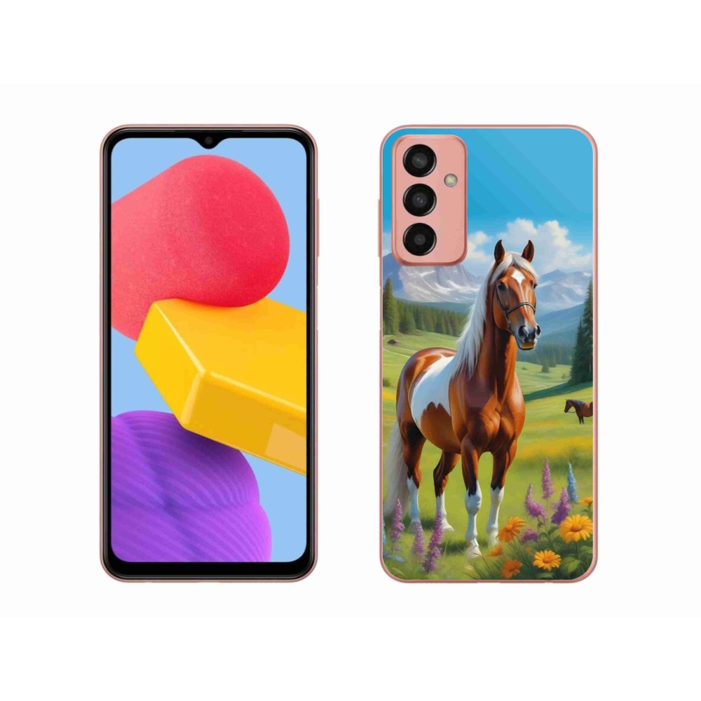 Gelový kryt mmCase na Samsung Galaxy M13 - kůň na louce