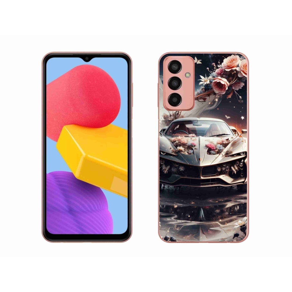 Gelový kryt mmCase na Samsung Galaxy M13 - květinový sportovní vůz