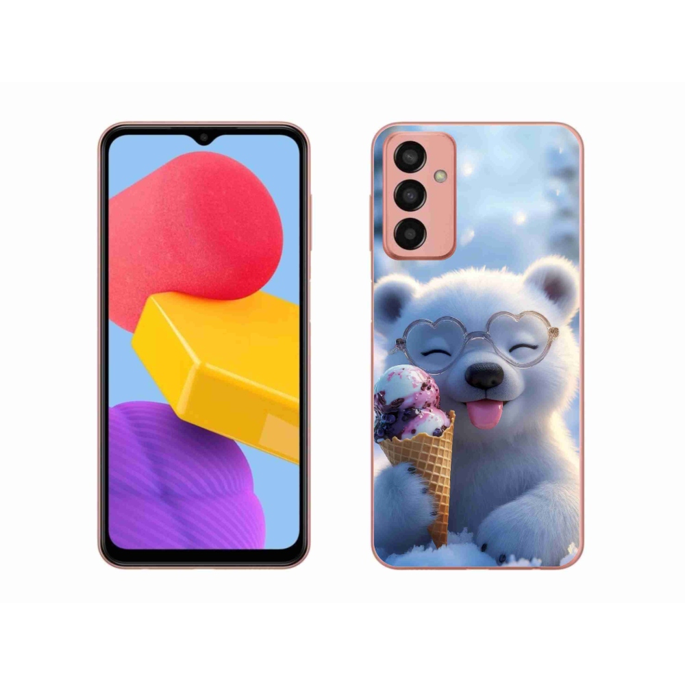 Gelový kryt mmCase na Samsung Galaxy M13 - medvídek se zmrzlinou