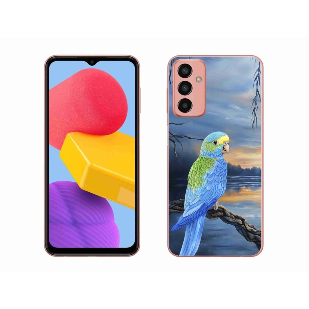 Gelový kryt mmCase na Samsung Galaxy M13 - modrý papoušek
