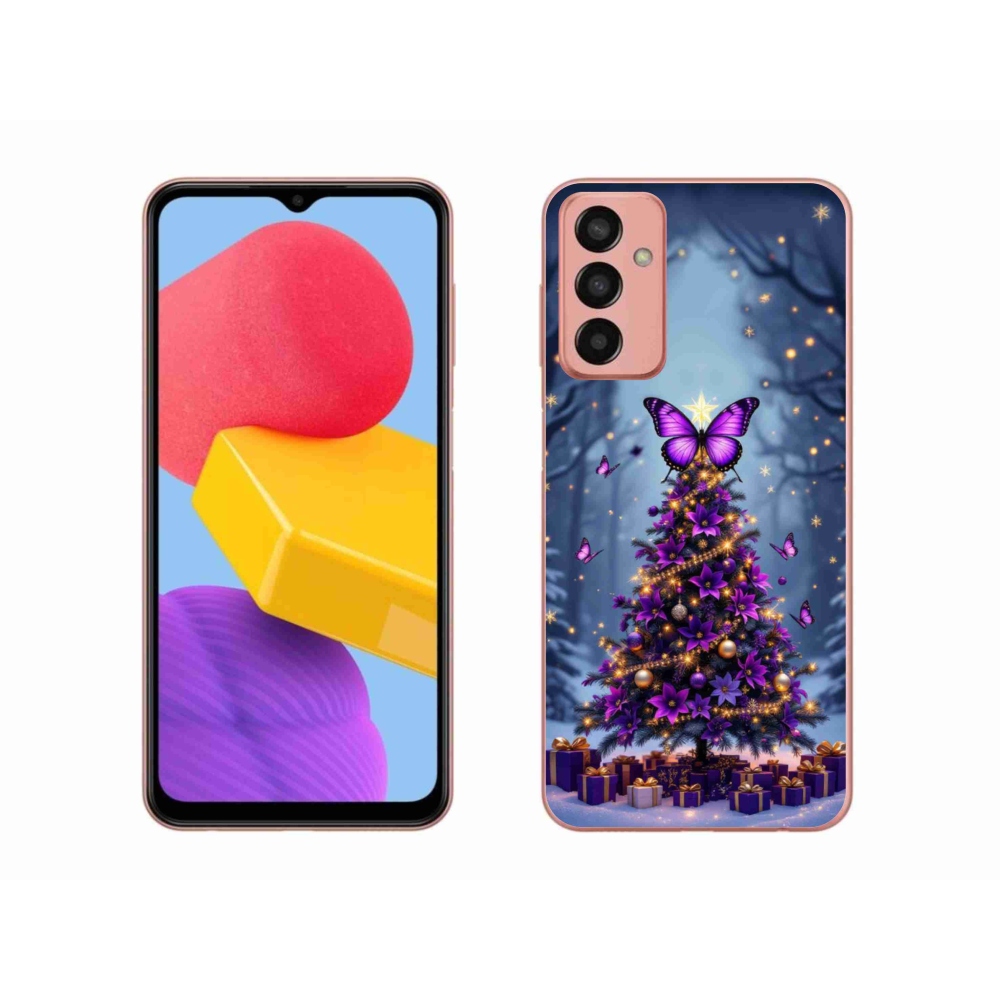 Gelový kryt mmCase na Samsung Galaxy M13 - motýlí vánoční stromek