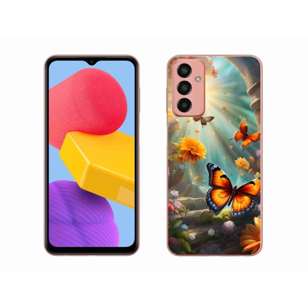 Gelový kryt mmCase na Samsung Galaxy M13 - motýlí zahrada 2