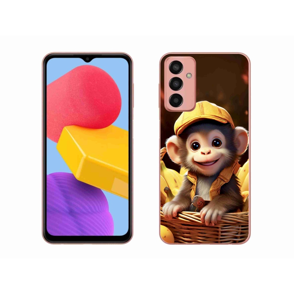 Gelový kryt mmCase na Samsung Galaxy M13 - opice v košíku