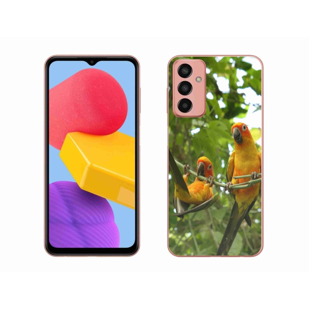 Gelový kryt mmCase na Samsung Galaxy M13 - papoušci aratingy