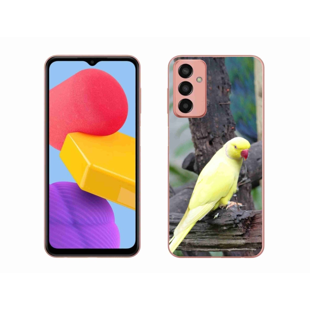Gelový kryt mmCase na Samsung Galaxy M13 - papoušek alexandr žlutý