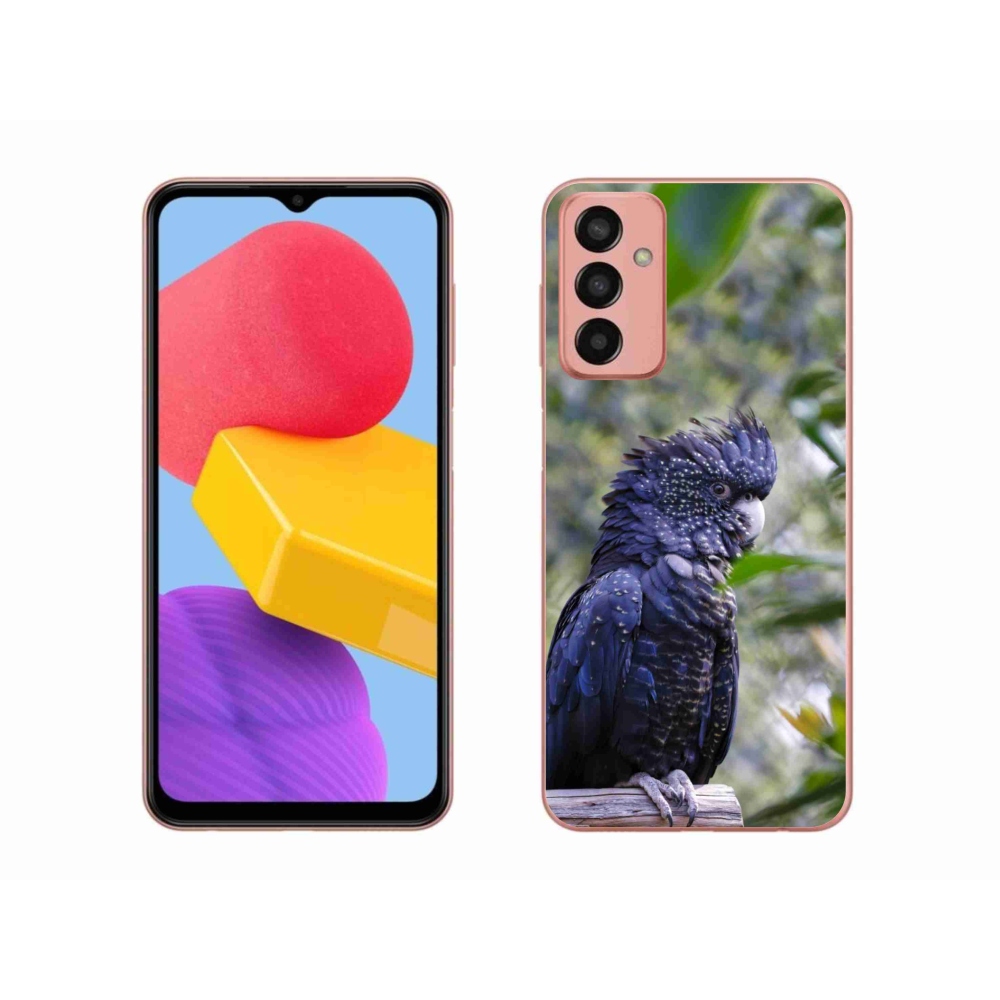 Gelový kryt mmCase na Samsung Galaxy M13 - papoušek kakadu černý