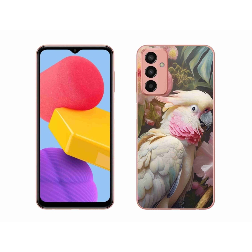 Gelový kryt mmCase na Samsung Galaxy M13 - papoušek kakadu růžový 2