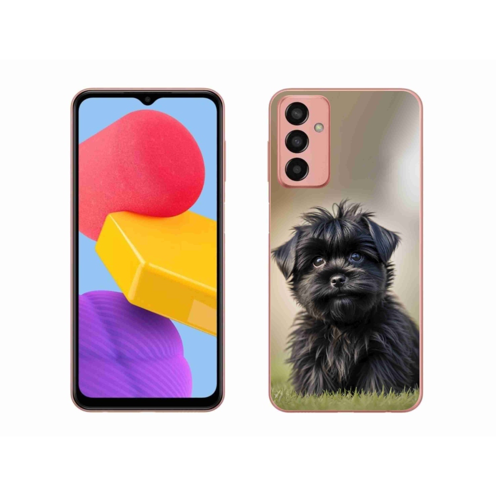 Gelový kryt mmCase na Samsung Galaxy M13 - roztomilý černý pejsek