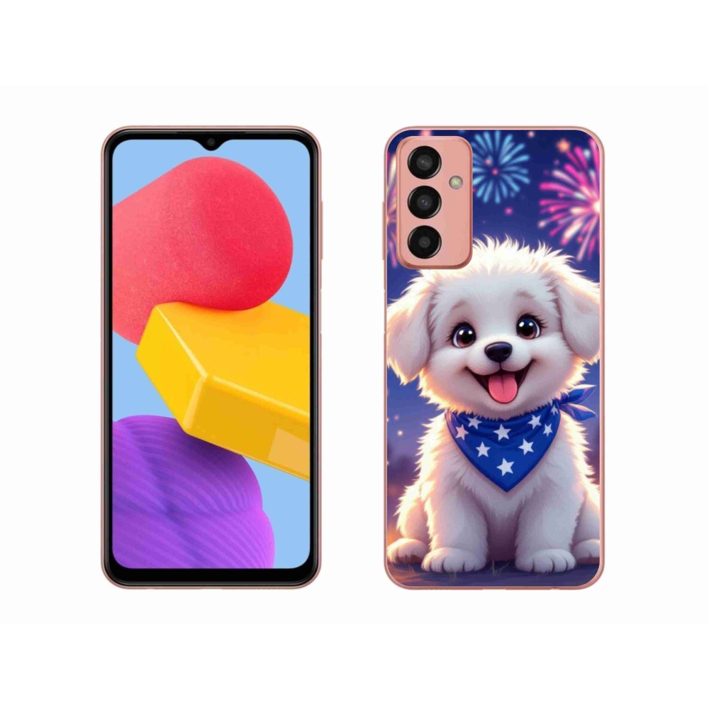 Gelový kryt mmCase na Samsung Galaxy M13 - slavnostní štěně