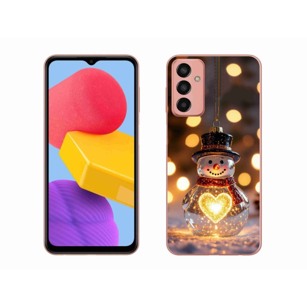 Gelový kryt mmCase na Samsung Galaxy M13 - svítící vánoční sněhulák