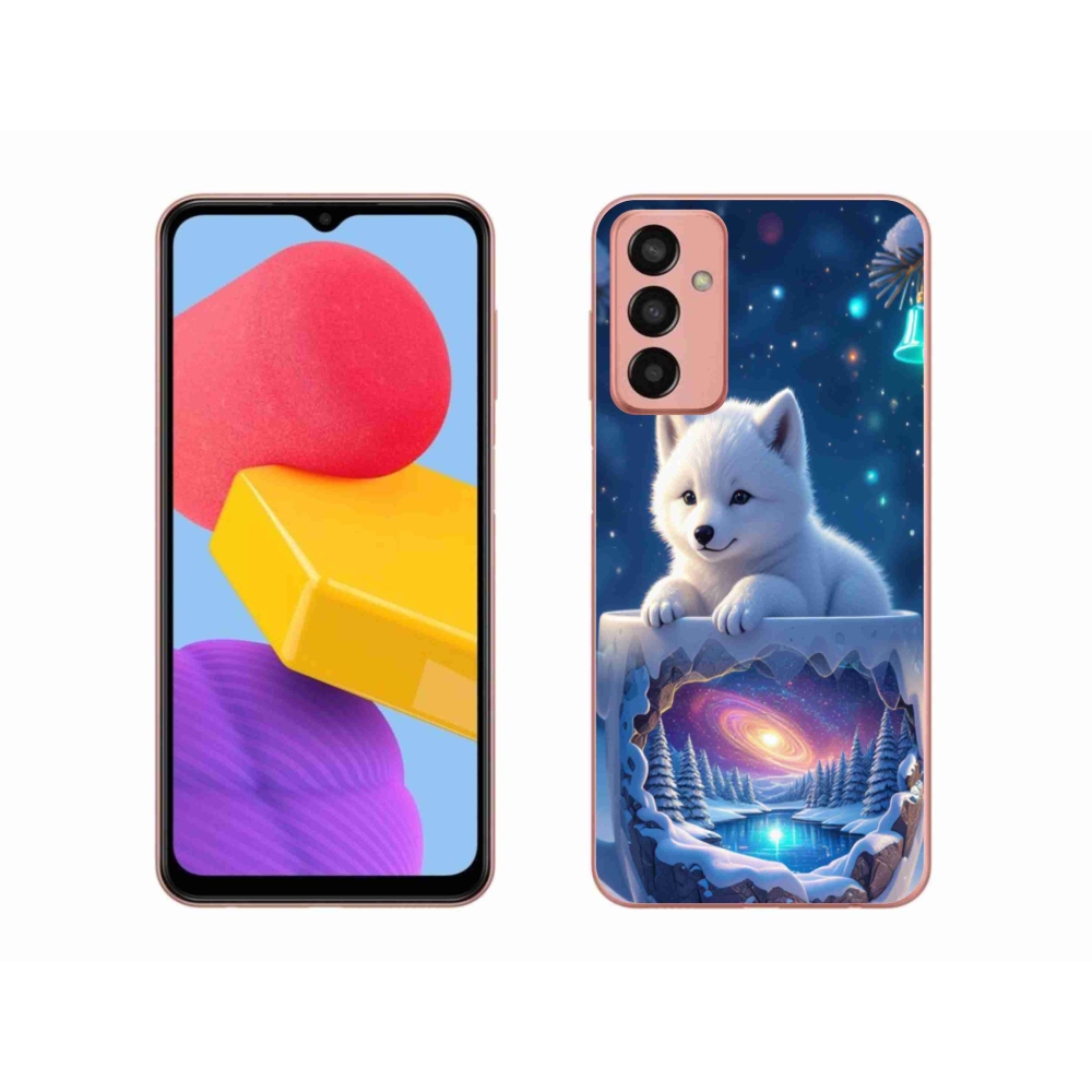 Gelový kryt mmCase na Samsung Galaxy M13 - vánoční štěně