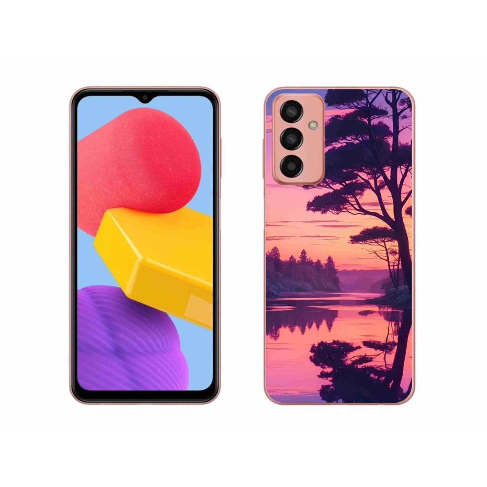 Gelový kryt mmCase na Samsung Galaxy M13 - západ slunce nad jezerem
