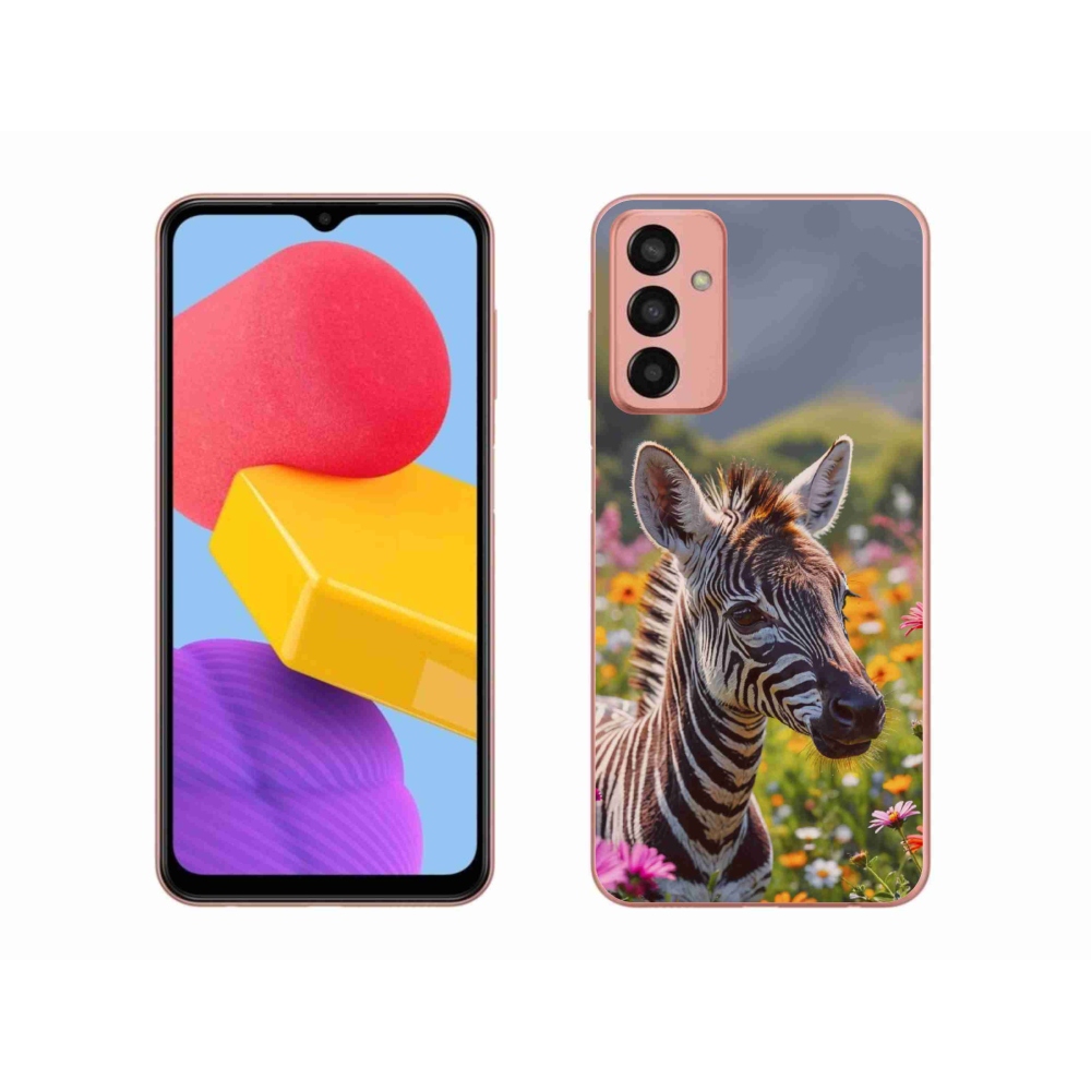 Gelový kryt mmCase na Samsung Galaxy M13 - zebra na louce