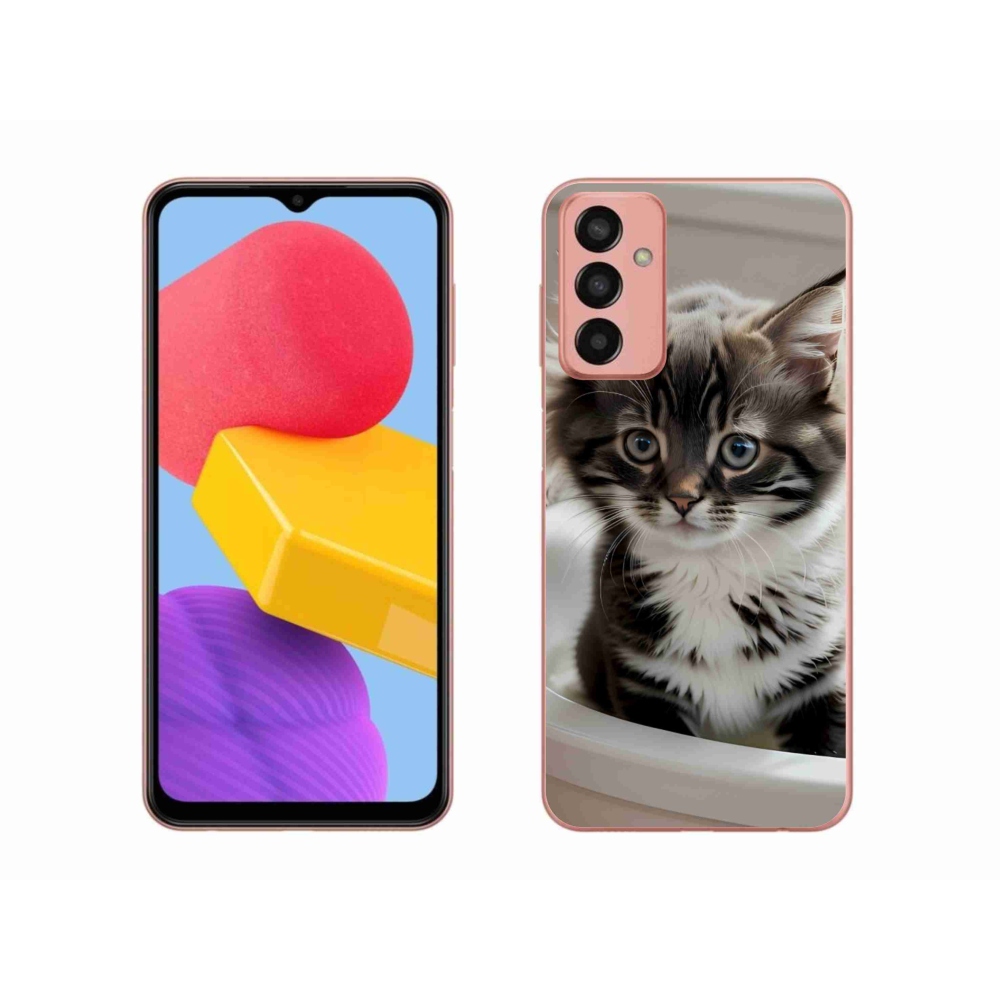 Gelový kryt mmCase na Samsung Galaxy M13 - zvědavé kotě