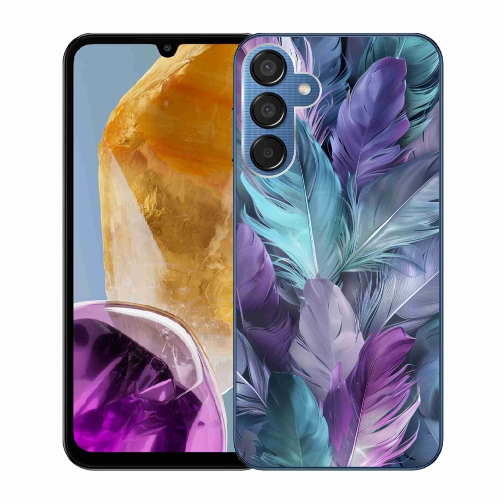 Gelový kryt mmCase na Samsung Galaxy M15 5G - barevné peří 2