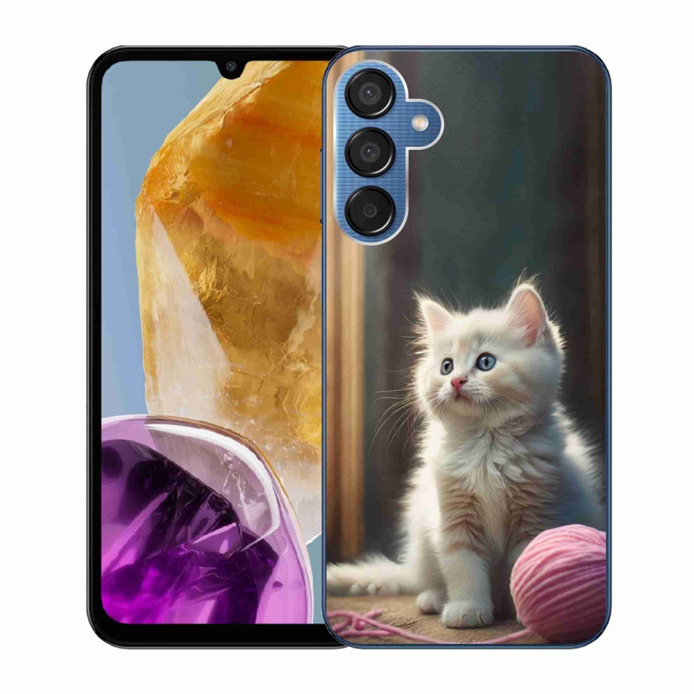 Gelový kryt mmCase na Samsung Galaxy M15 5G - bílé kotě 2
