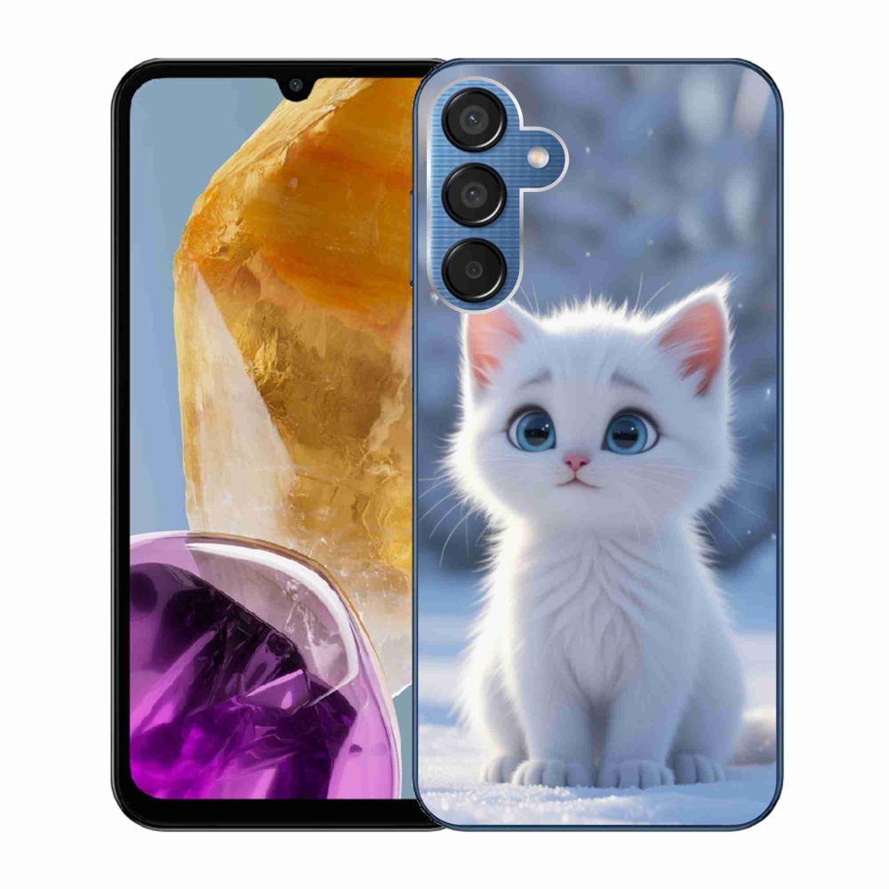 Gelový kryt mmCase na Samsung Galaxy M15 5G - bílé kotě 3
