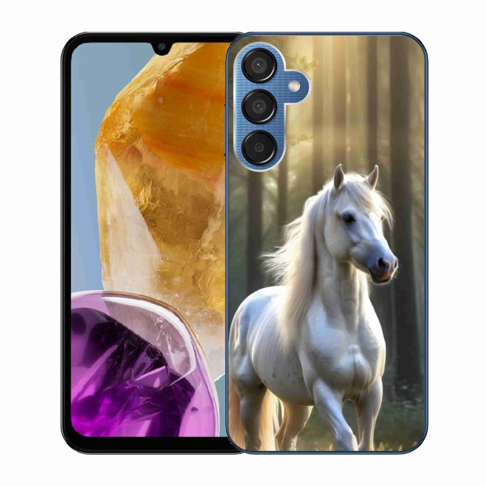 Gelový kryt mmCase na Samsung Galaxy M15 5G - bílý kůň 3