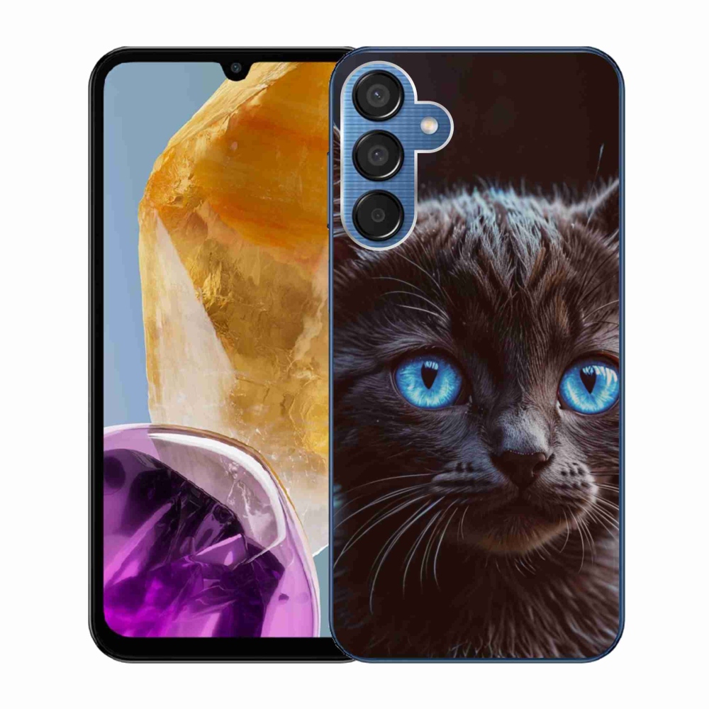 Gelový kryt mmCase na Samsung Galaxy M15 5G - černé kotě 2