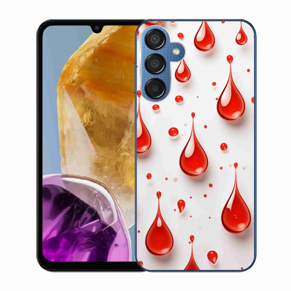 Gelový kryt mmCase na Samsung Galaxy M15 5G - červené kapky