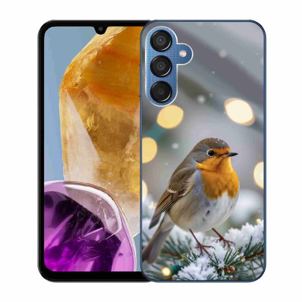 Gelový kryt mmCase na Samsung Galaxy M15 5G - červenka v zimě