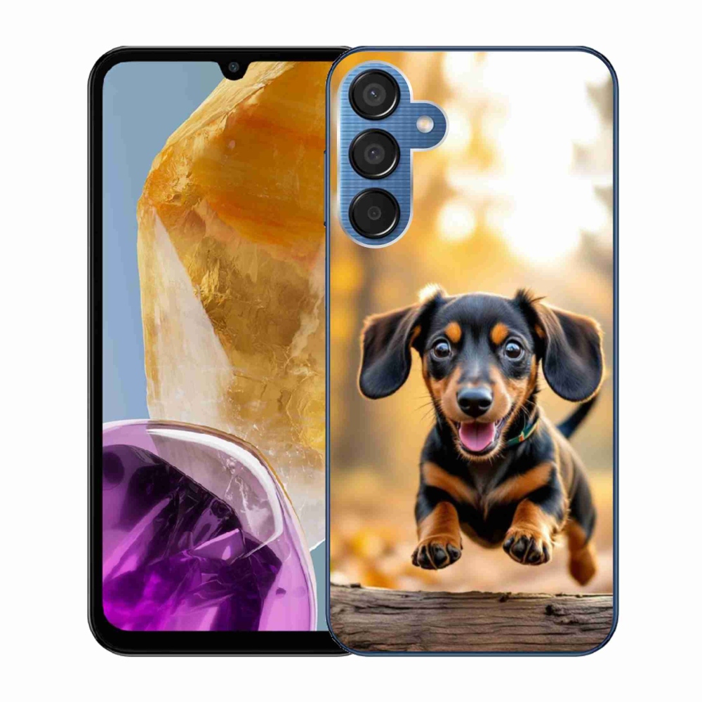 Gelový kryt mmCase na Samsung Galaxy M15 5G - jezevčík 2